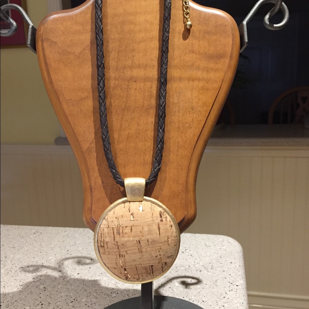 Chico’s cork with gold accents necklace
